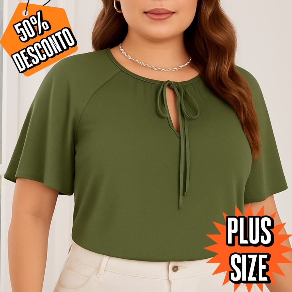 Blusa Plus Size feminina Moda Evangelica social Elegante Premium MANGA SOLTA Casual Trabalho Passeio