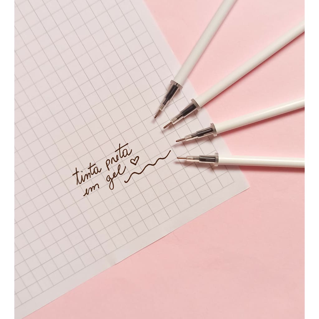 20 pcs Refil Caneta Gel  13cm 0.5mm Tinta Preto NÃO APAGÁVEL