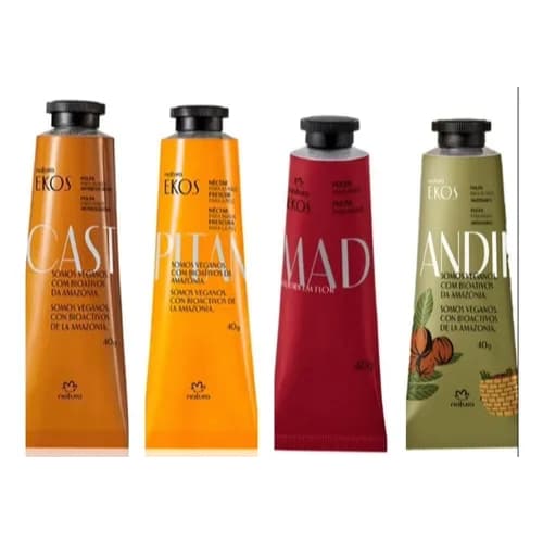 Ekos Creme Para as Mãos Natura Hidratante Andiroba Castanha Açaí Pitanga Maracujá Ucuba Tukumã Breu Branco Cacau