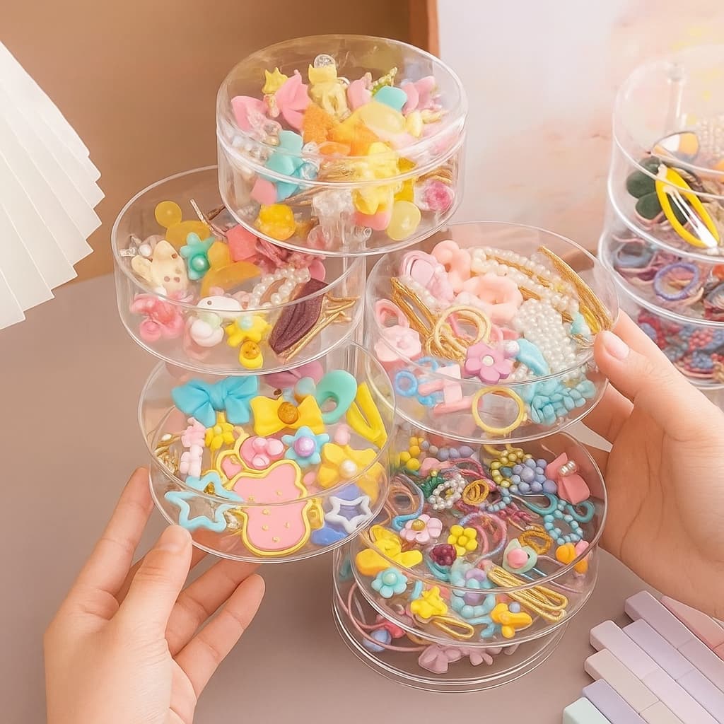 Porta Joia Bijuterias Com 5 Andares Organizador Laços Anel Brincos Pulseiras Acrílico Penteadeira