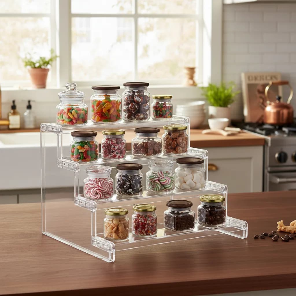 Prateleira Expositora Acrílica para Doces Apoio Decoração Base Expositor de Esmaltes