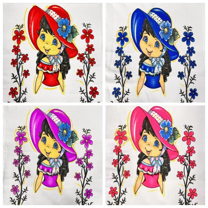 Kit 10 Pano de Prato Boneca Artesã Tina 100% Algodão Premium Estampa Linda 70X45 Cozinha