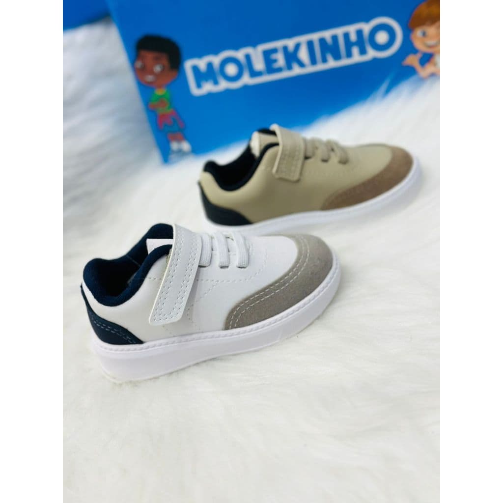 Tênis Infantil Menino Molekinho Elástico Slip On Fecho De Velcro
