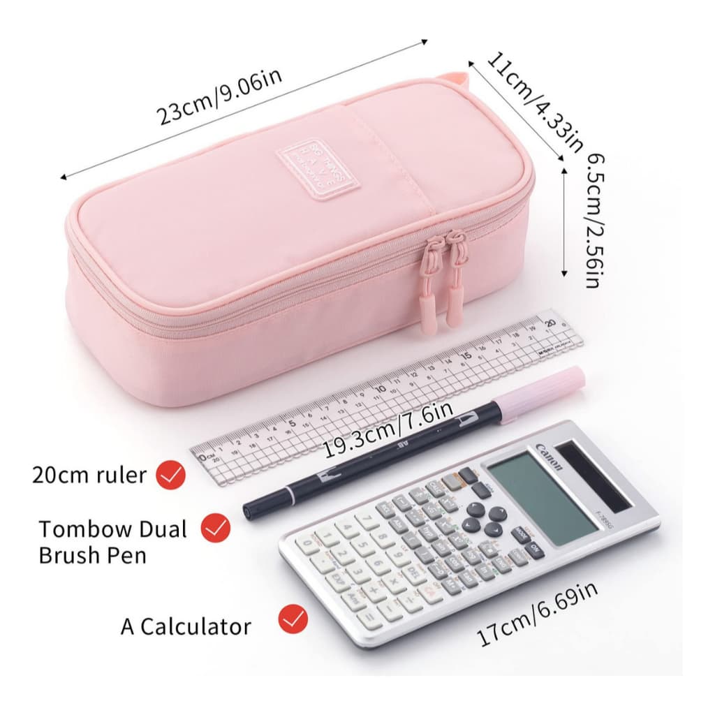 Estojo Escolar de Lápis de Grande Capacidade com Camada Dupla - Design Simples e Sólido, Ideal para Estudantes