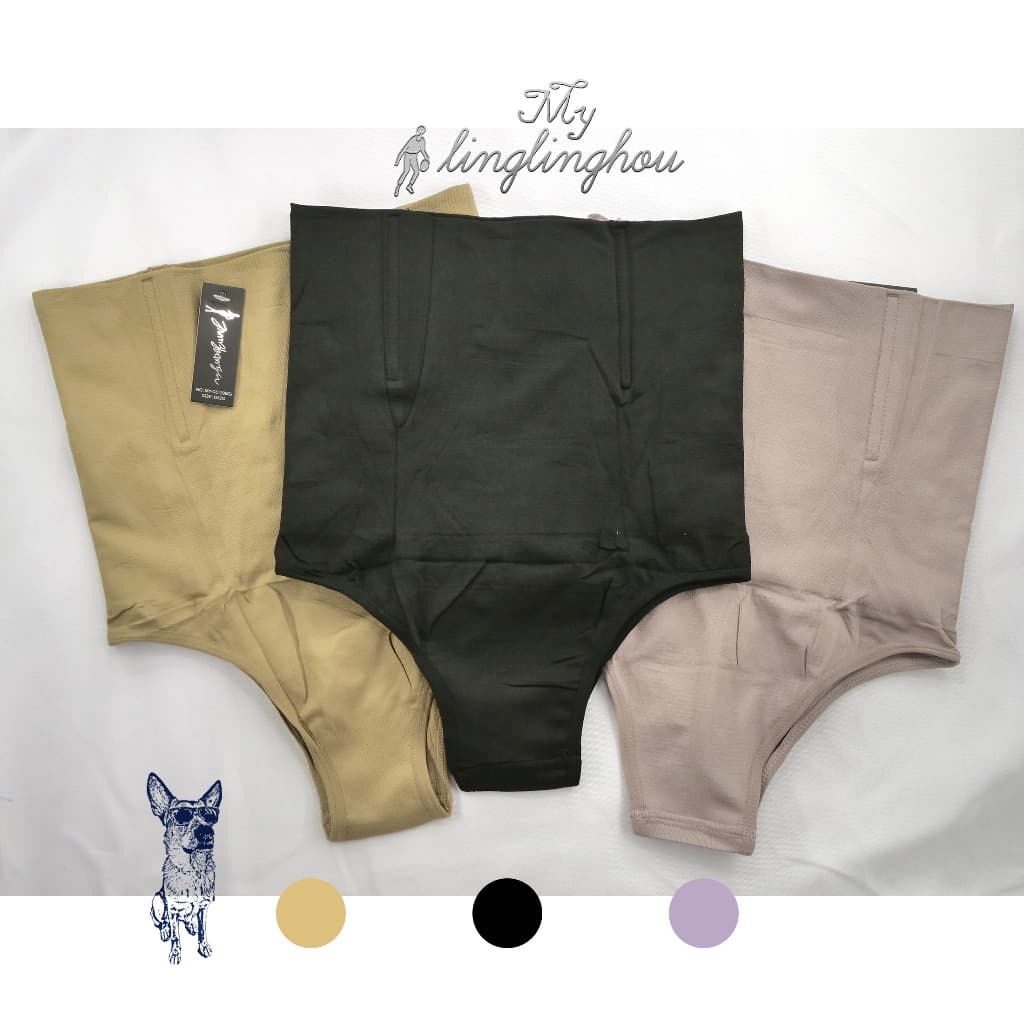 1/2/3/4 Calcinha Cinta Alta Compressão Lingerie Modeladora Reduz Medidas Modela com 4 barbatana/1146