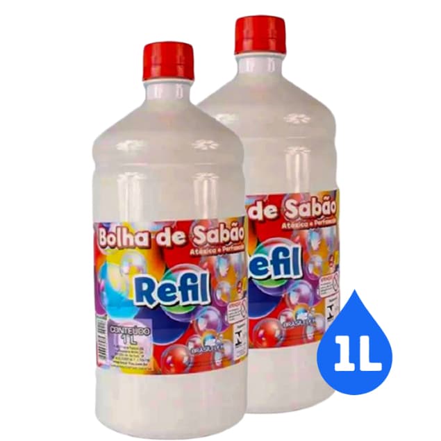 Kit 4/3/2/1 Refil Liquido Bolhas De Sabão Bubble Para Maquina Brinquedos De Fazer 1L