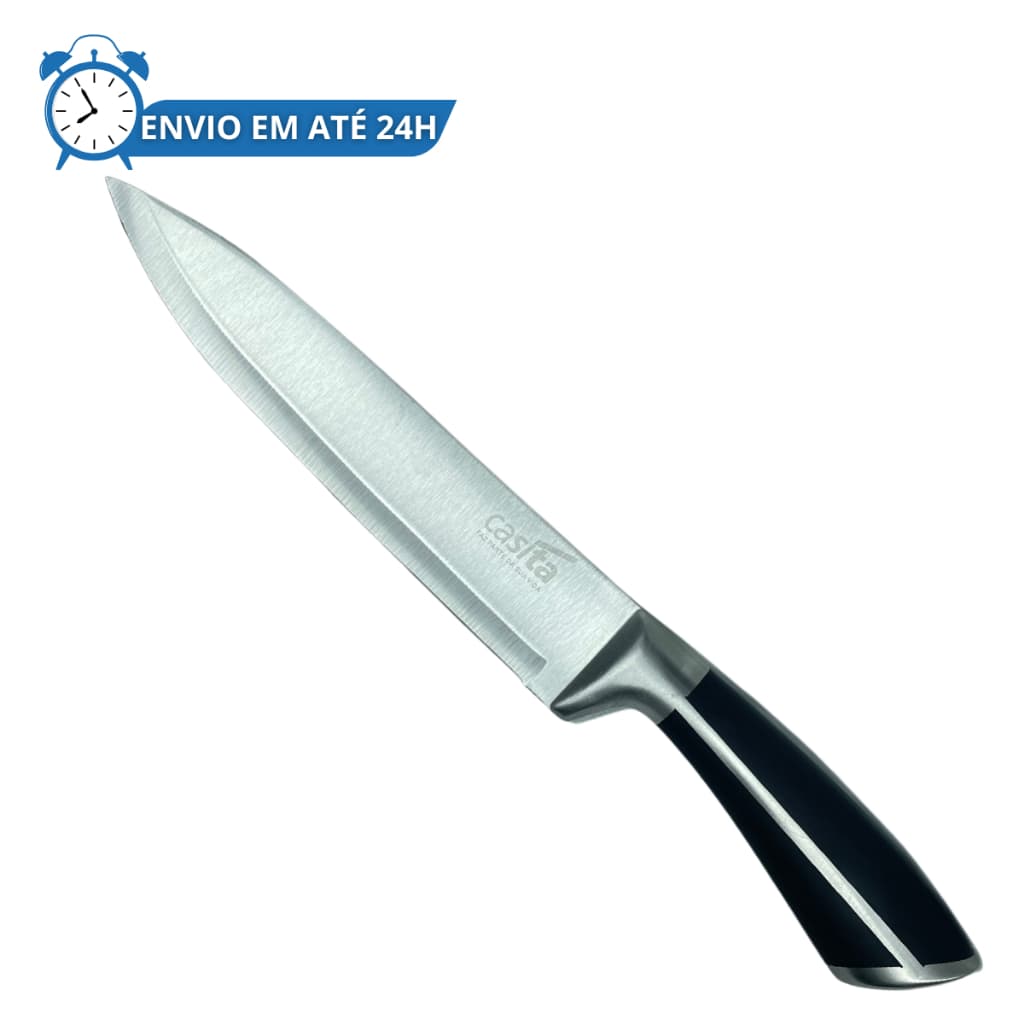 Faca do Chef Profissional 7" Lâmina Aço Inox Corte Carne 31,5cm Churrasco Casita