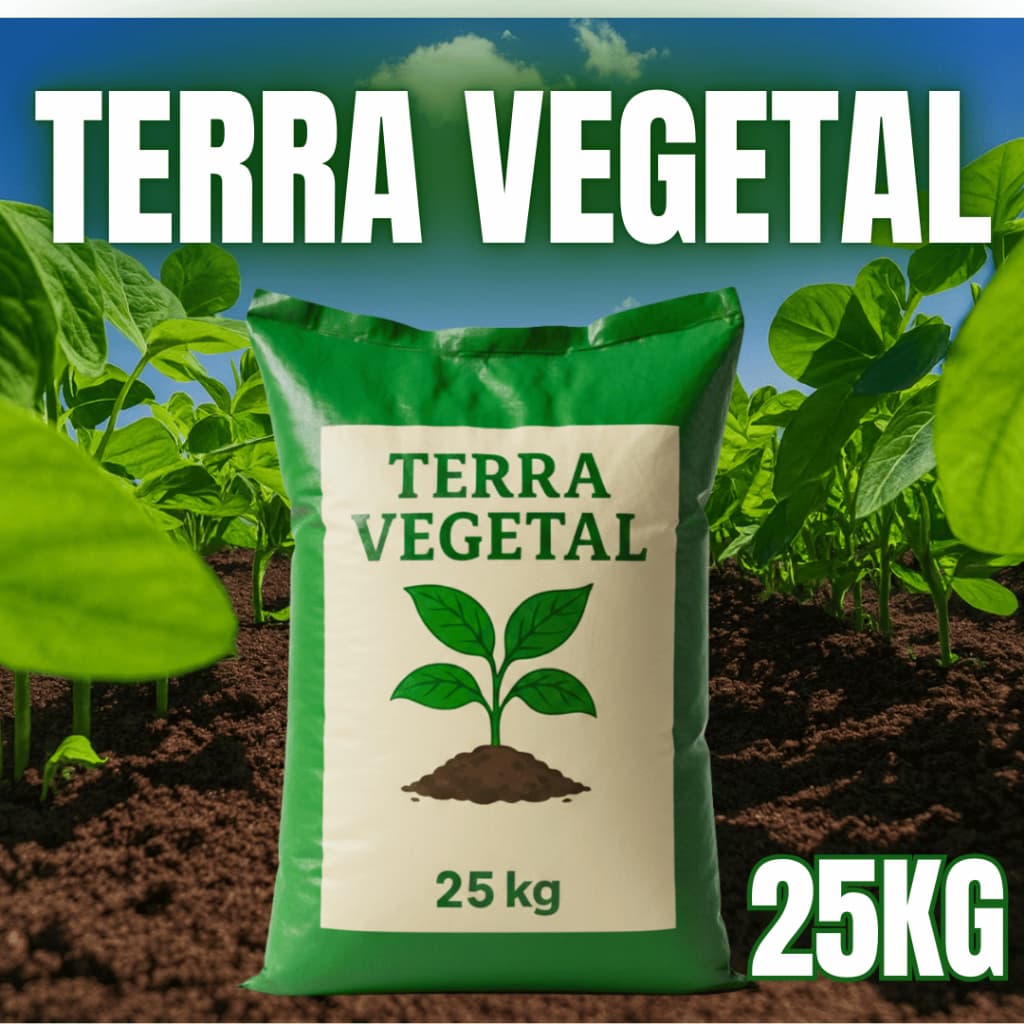 Terra Vegetal Adubada Saco 25kg Substrato Orgânico Para Jardim Horta Plantas Flores Gramado Vasos