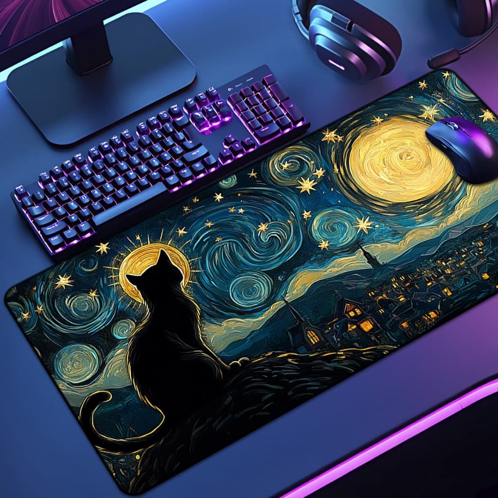 Mouse Pad Grande Gamer Pintura 65x30 70x35 80x35 90x40 90x50 120x60 Antiderrapante Borda Costurada