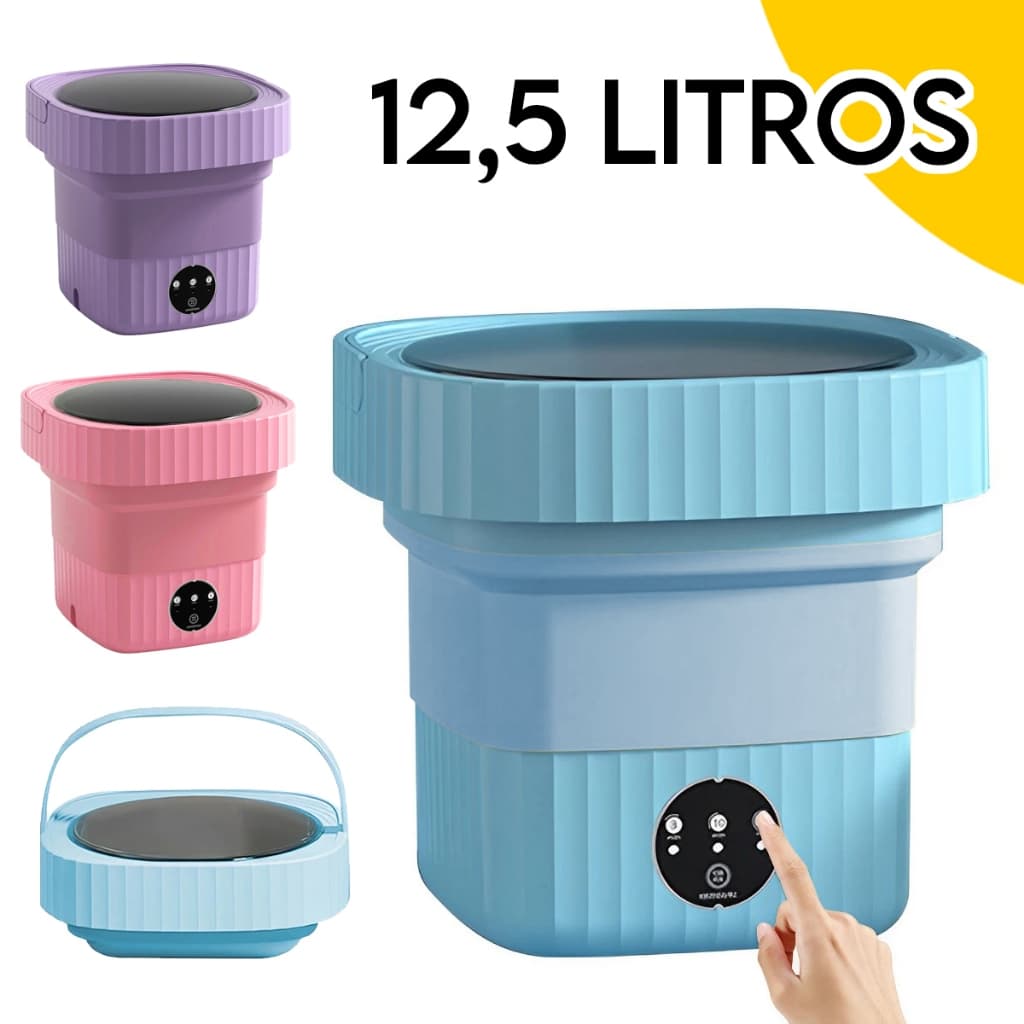Mini Máquina De Lavar Roupa 12,5 Litros Centrifuga Tanquinho de Roupas Íntimas Dobrável
