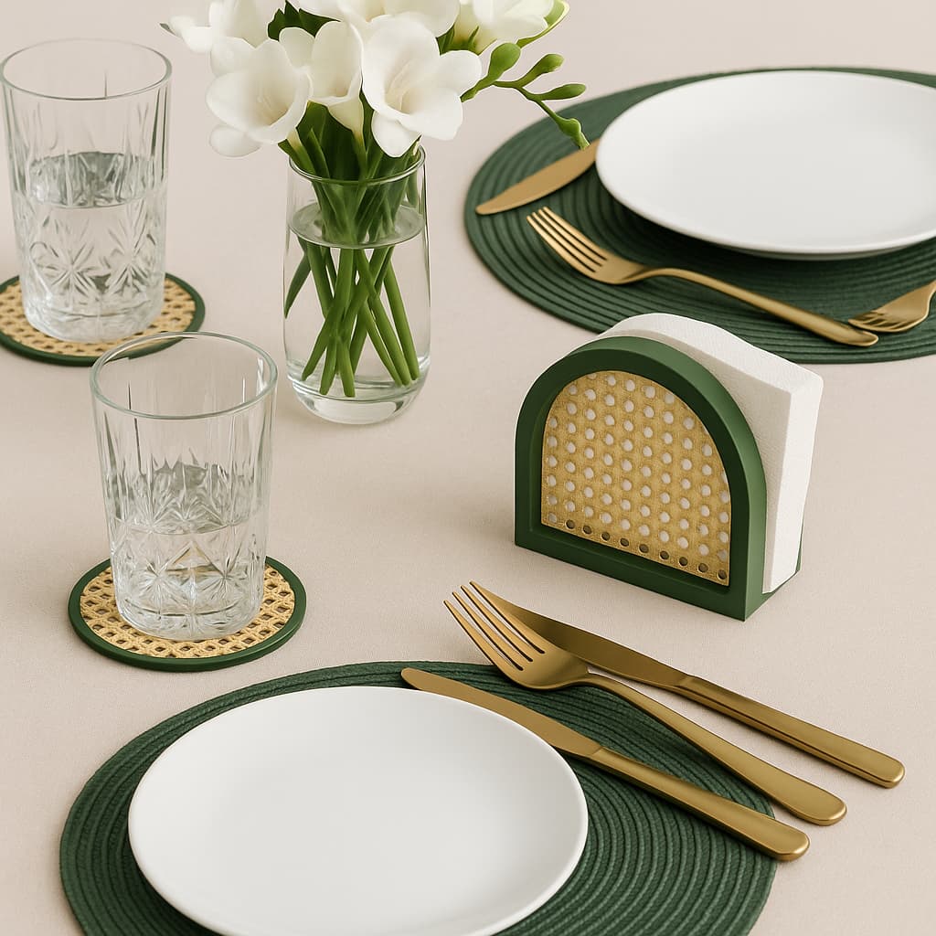 PORTA-GUARDANAPO ACRÍLICO EFEITO PALHA INDIANA | IMPRESSÃO 3D - MESA POSTA - TAMANHO 10X10