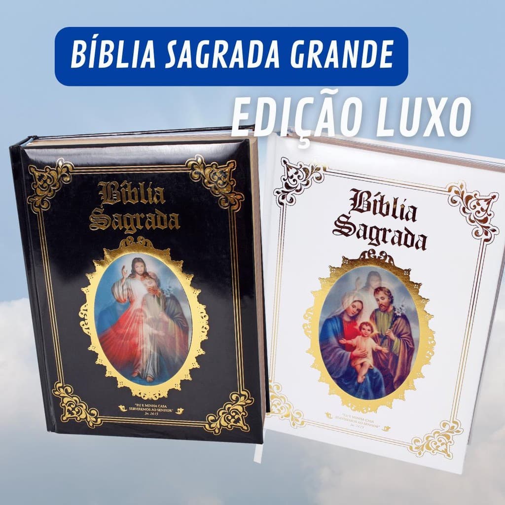 Bíblia Sagrada Católica Grande Edição Luxo Capa Almofadada Com Suporte