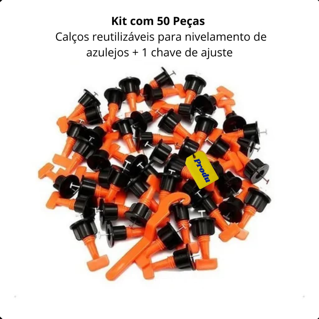 Kit Nivelador de Piso 2mm Espacador Alicate Reutilizavel Porcelanato Clip