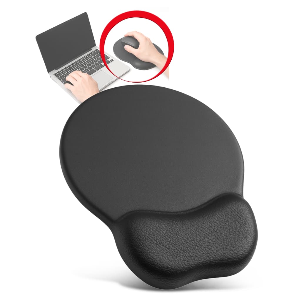 Mousepad Com Apoio Ergonomico Macio Para Escritório Trabalho Jogo HomeOffice Gamer Preto