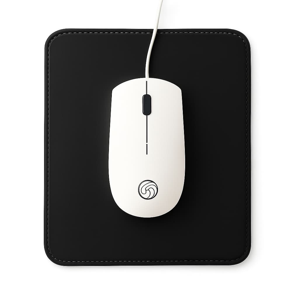 Mouse Pad Pequeno Couro Preto