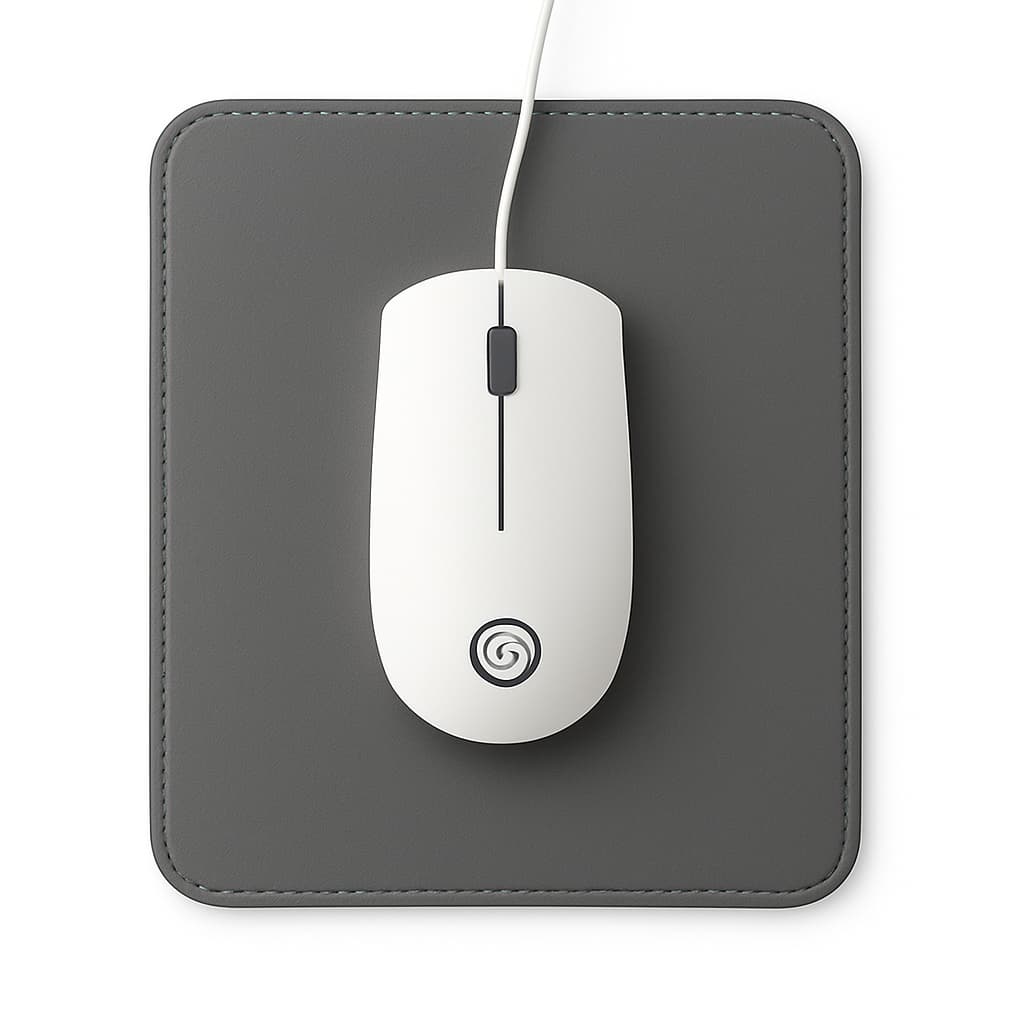 Mouse Pad Pequeno Couro Cinza