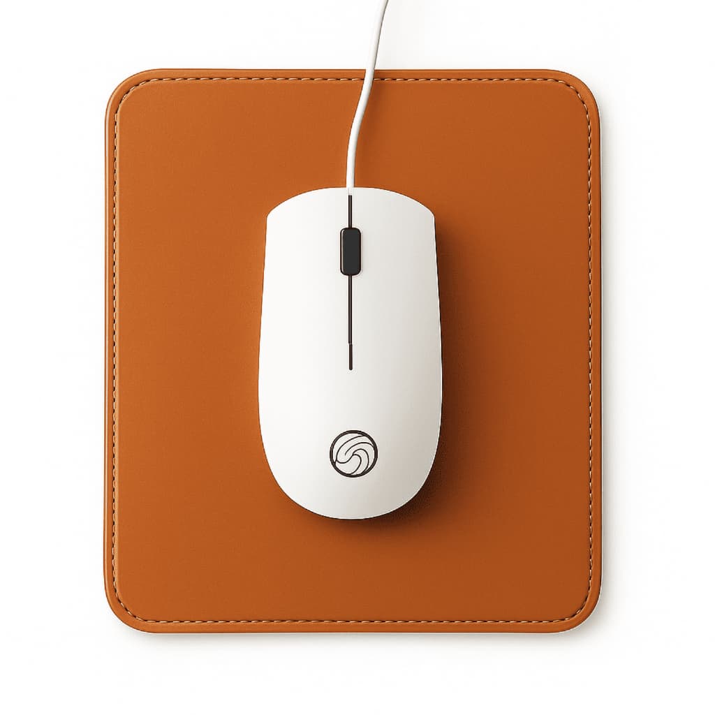 Mouse Pad Pequeno Couro Caramelo
