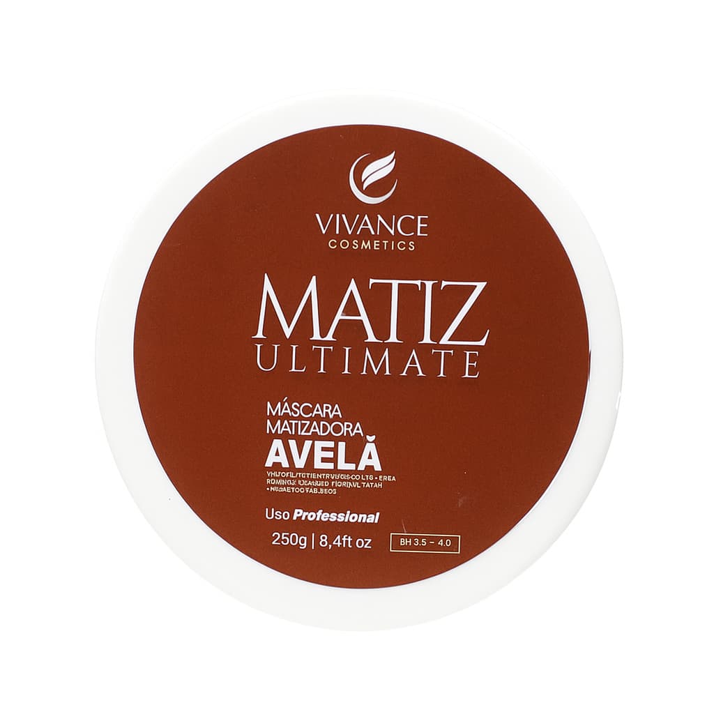 MÁSCARA MATIZADORA MATIZ ULTIMATE COR AVELÃ 250G CABELOS CHOCOLATE VIVANCE COSMETICS