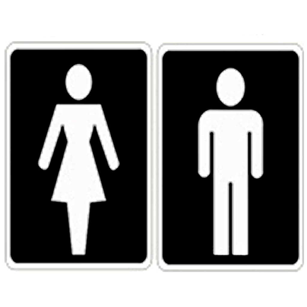 Placa de Sinalização de Banheiro Feminino e Masculino A-467 10cm x 15cm