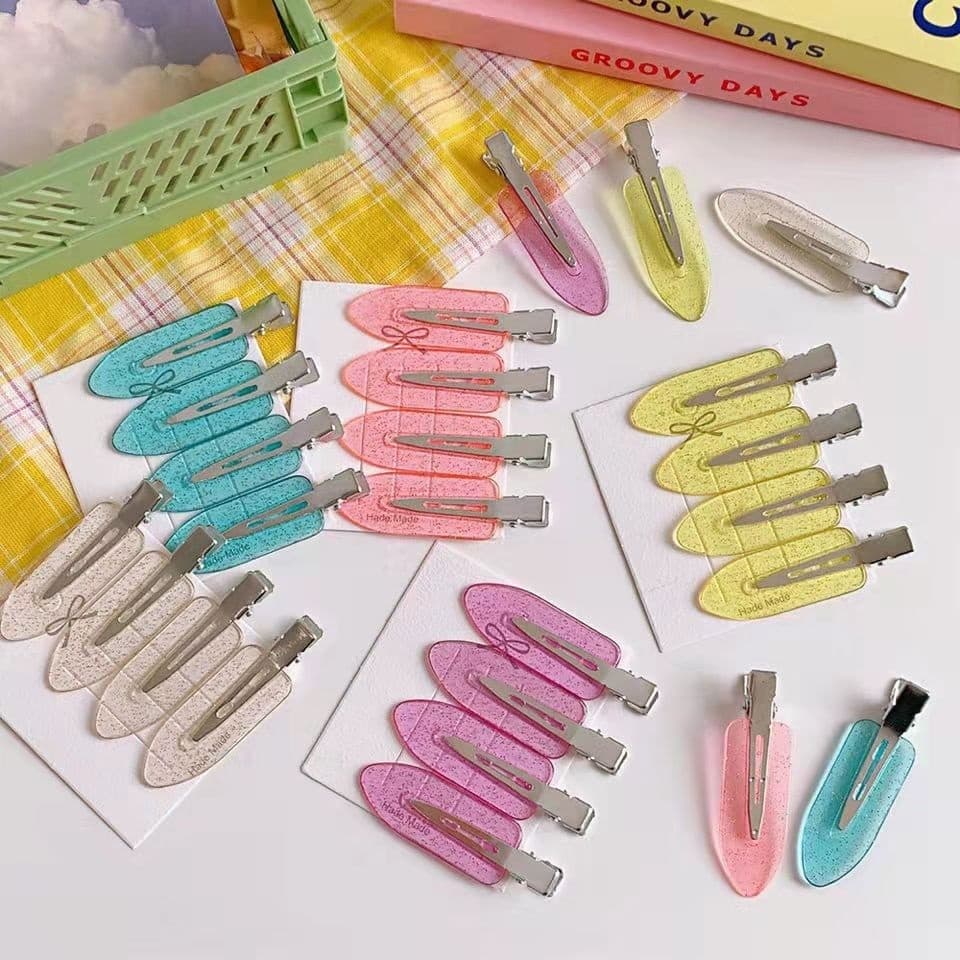 Kit 8/12/20/48  peças /conjunto presilha de cabelo transparente/lisa feminina de acrílico