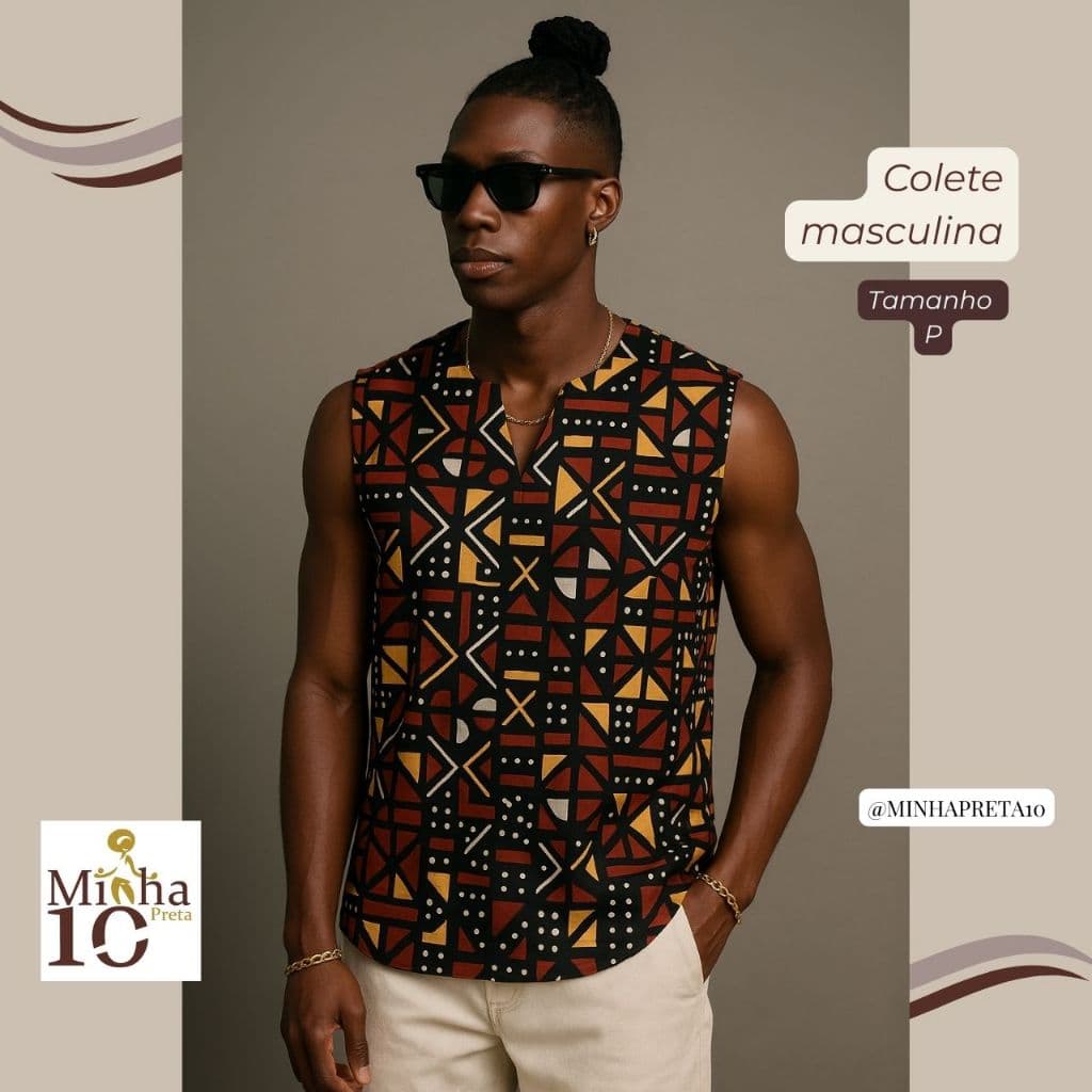 Colete afro masculino - Tamanho P