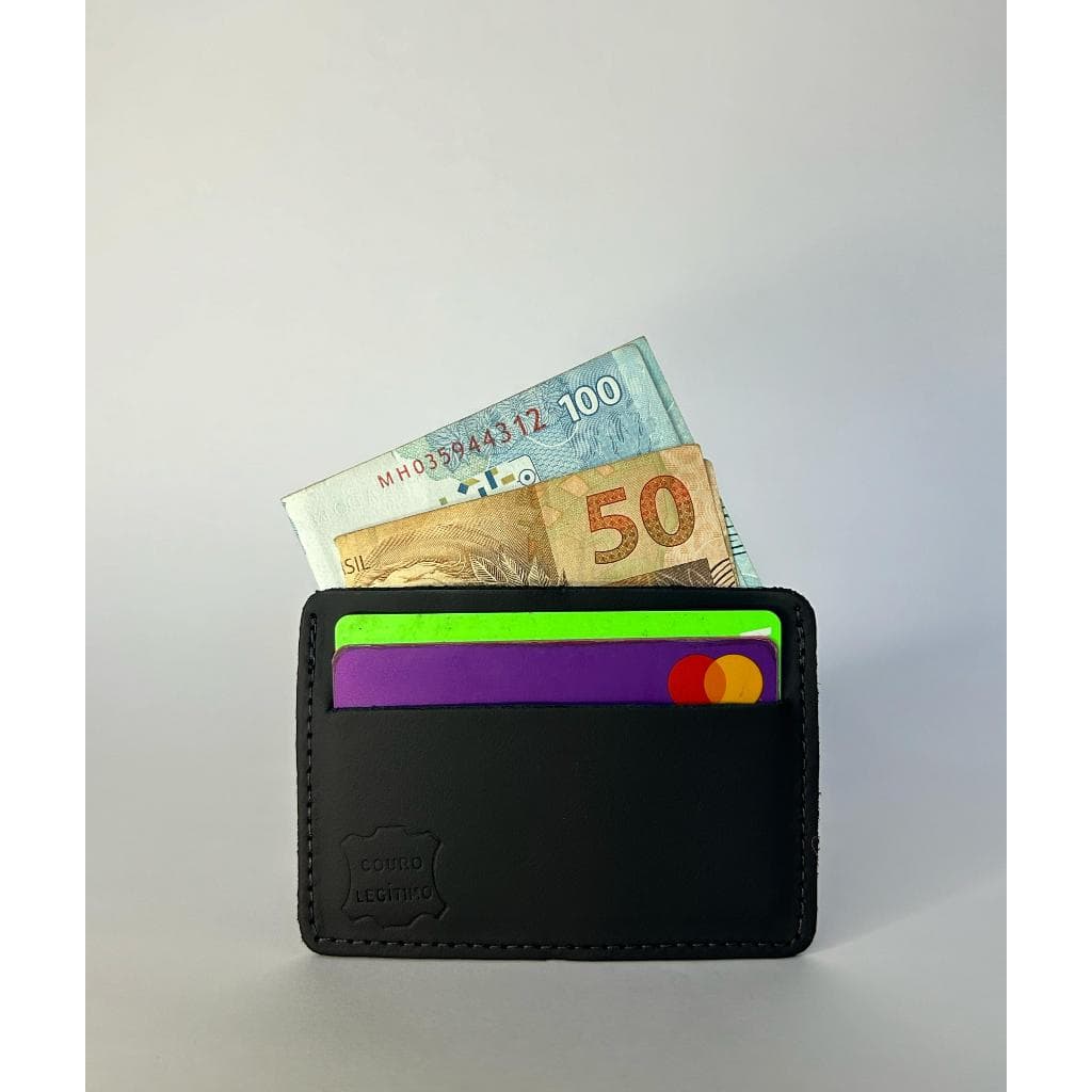 Carteira Porta Cartão Slim de Couro Legitimo Fina e Elegante Super Compacta