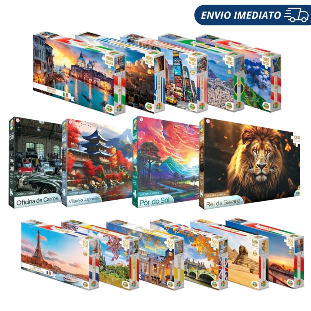 Quebra Cabeça 500 Peças - 1000 Peças - 2000 Peças Peças Premium - Escolha Desenhos
