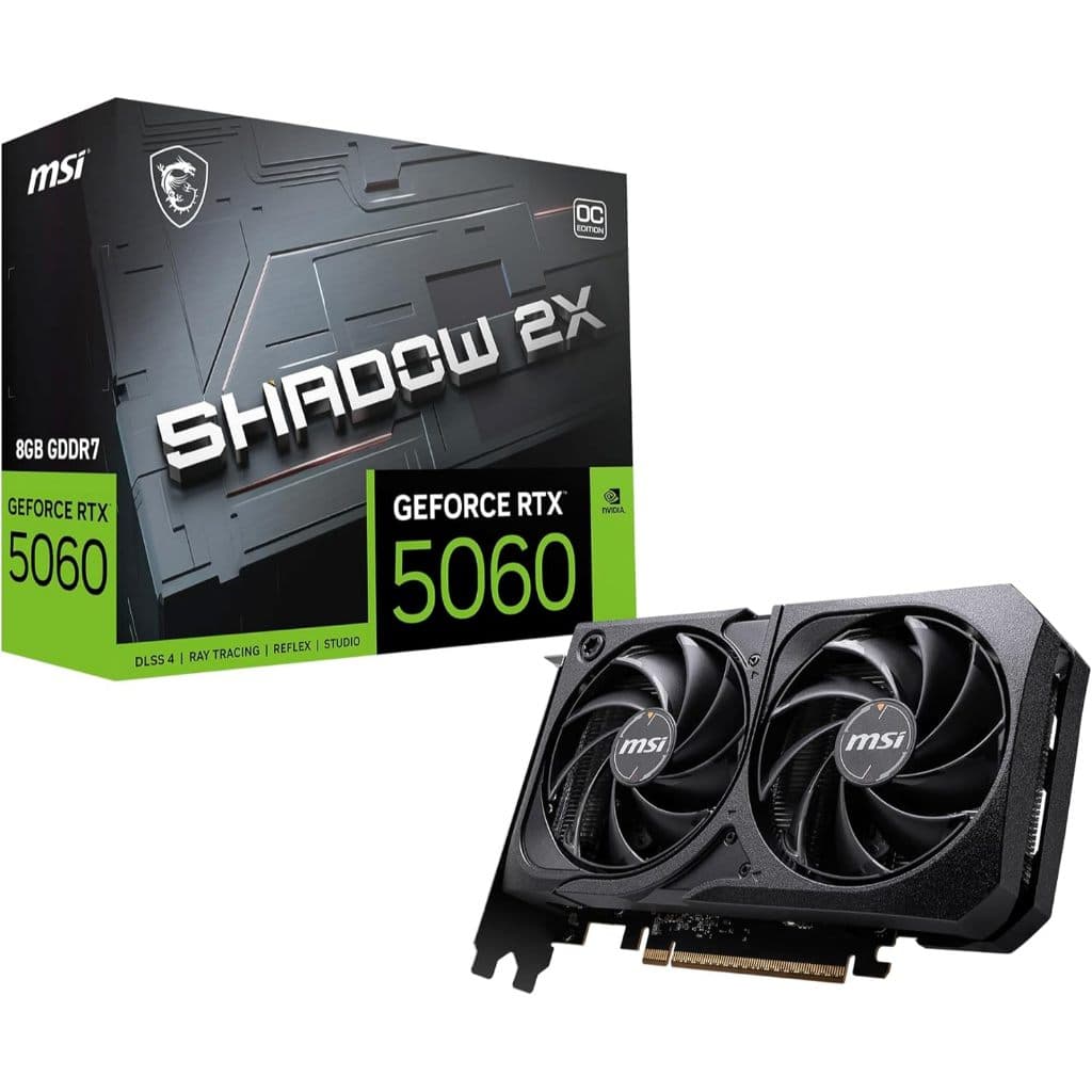 Placa de Video MSI RTX 5060 Shadow 2X OC, 8GB, HDMI/3X DP GDDR7-912-V537-038 Nvidia