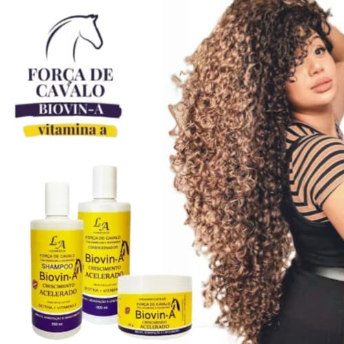 Kit Crescimento Acelerado Biotin-A Força de Cavalo Shampoo Condicionador Máscara -Tratamento Capilar