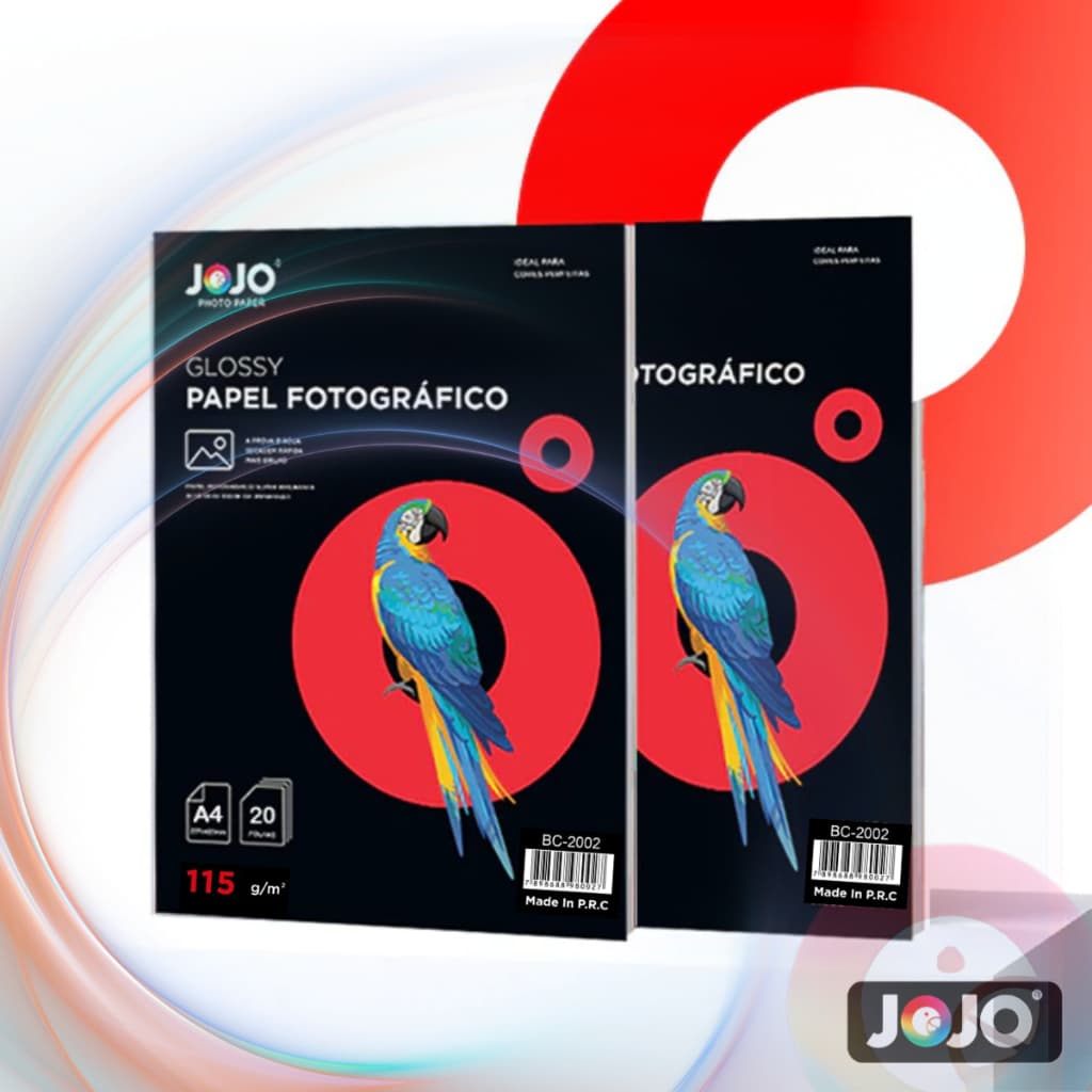 Papel Fotográfico A4 Glossy 115g 200 Folhas Super Brilhante JOJO