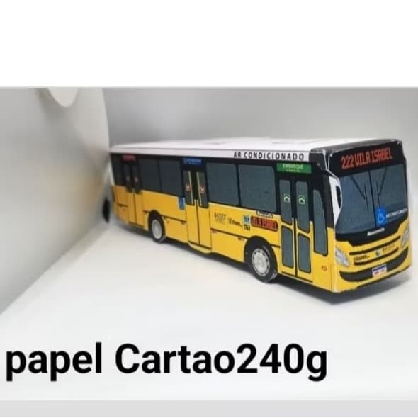 Miniatura De Ônibus Mascarello GranMidiAutoRealVolkwagenPAPELCARTAO240G
