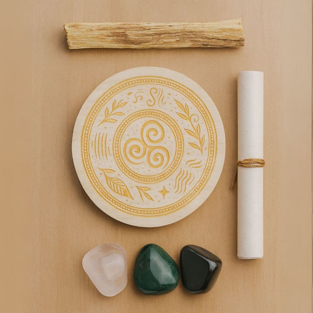 Kit Energético com Pedras Naturais + Palo Santo + Selo Mágico + Ritual Exclusivo | Amor - Prosperidade - Saude | Magia