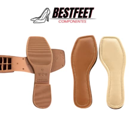 Kit 2 pares Solados para Rasteirinha e Sandália em PVC/Gel + 2 pares Palmilhas com Espuma | Ref-1007