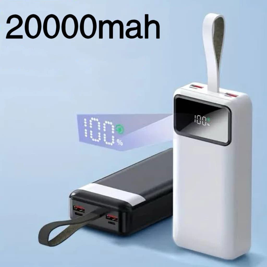 Power Bank Universal de 20.000mAh Carregador Portátil para Android e iOS, Inclui Lanterna Integrada
