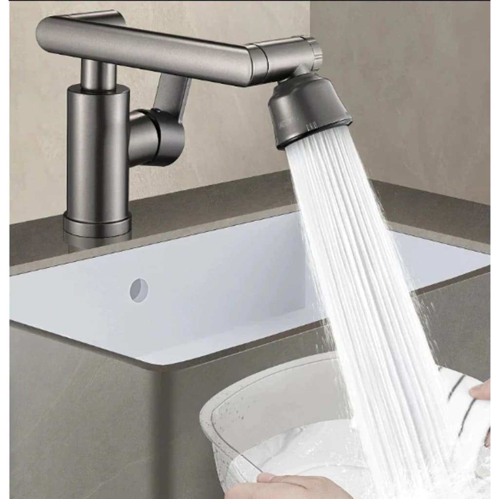 1080° Torneira de Braço Robótico para Cozinha e Banheiro com Aerador Dois Modos Prova De Respingos