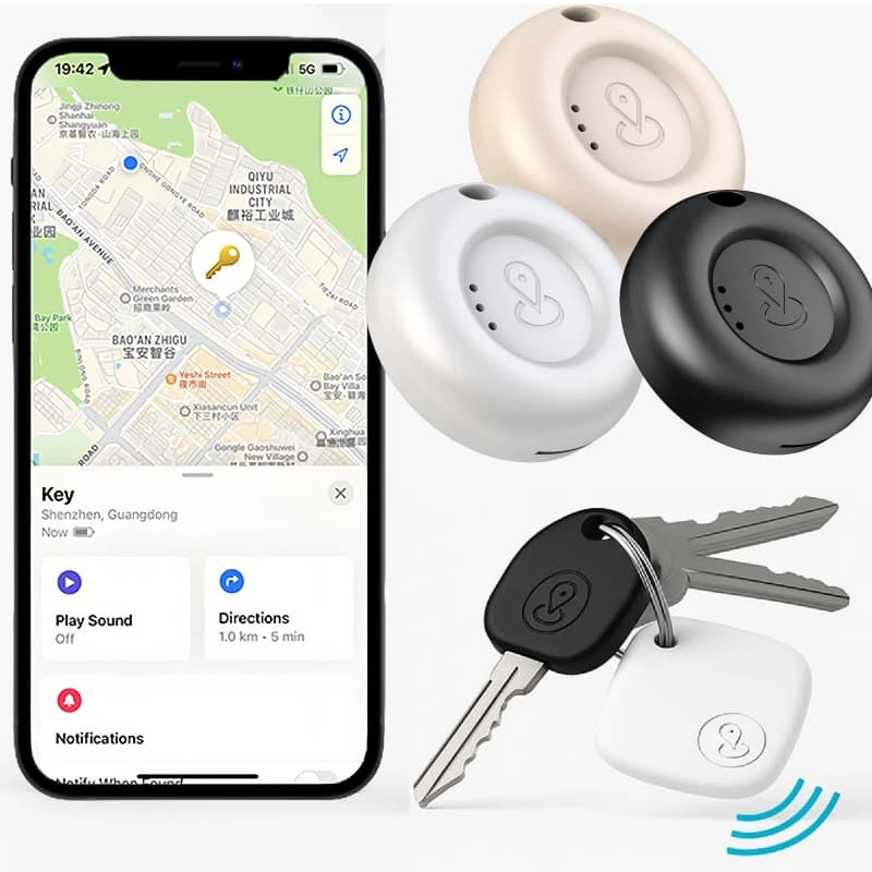 Rastreador GPS Inteligente iPhone  Certificado App Oficial Distância Global GPS Find My MFI Car Key Child Pet