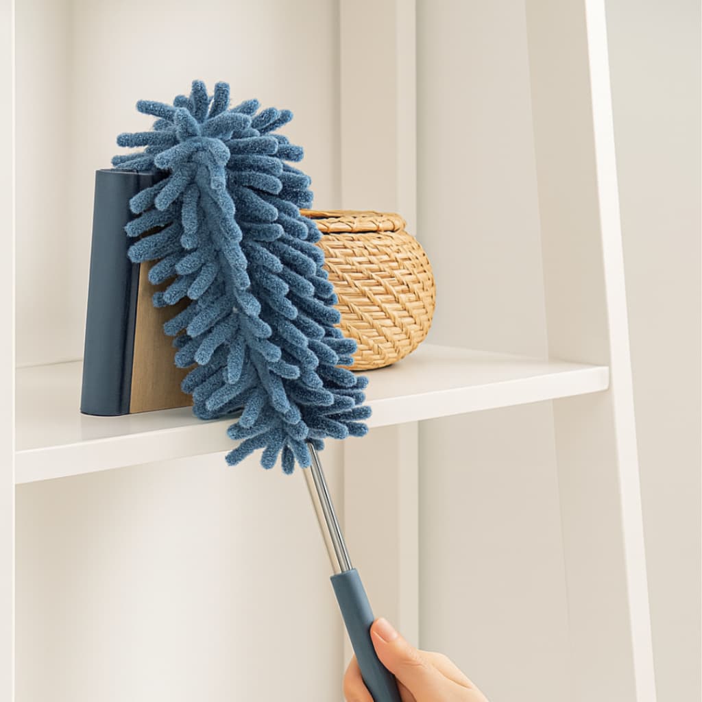 Espanador 32cm Tecido Lavável com refil Azul