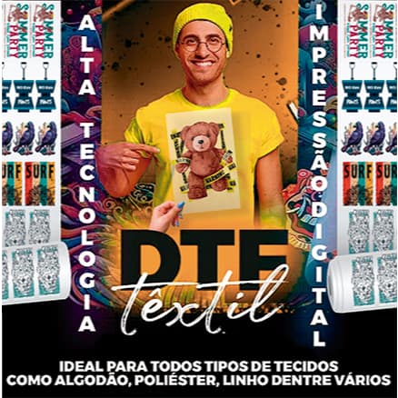 Dtf Impressão Qualidade I3200 Para Estamparia Blusas Qualquer Tecido 1 METRO por 60 CM , Folha A4  e folha A3