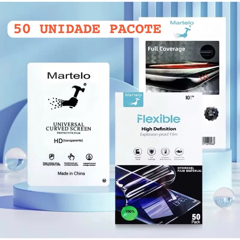 Pelicula Hydrogel Celular HD/Fosca /Privativa Fosca CAIXA FECHADO 50 PECAS PACOTE FECHADA 8 Polegadas