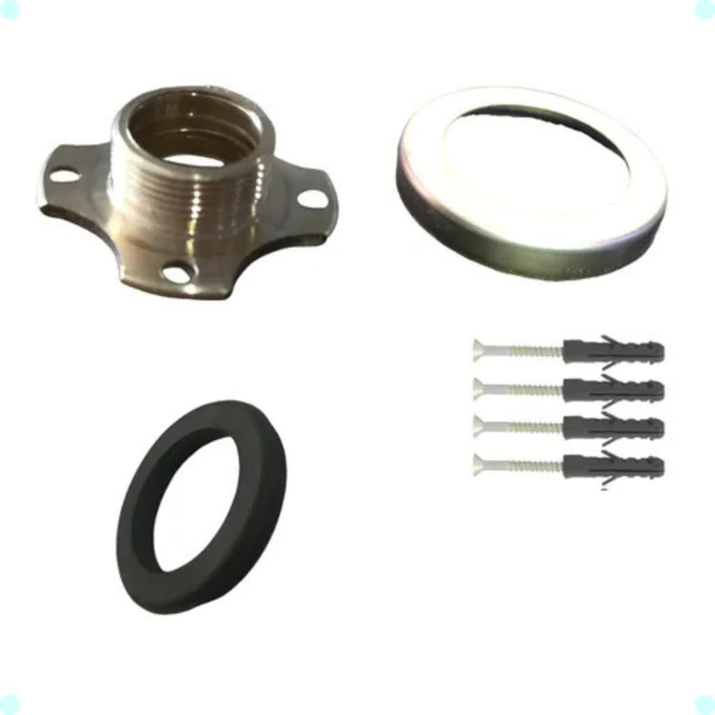 Kit Instalação Barra De Apoio Porca Metal Canopla Borracha Dourado-escuro