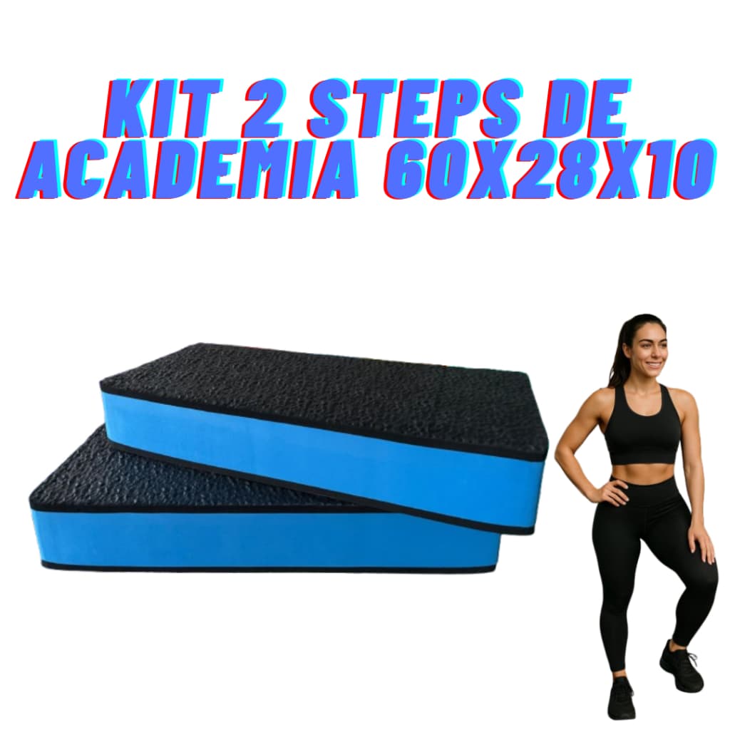Kit com 2 Steps de Academia 60x28x10 cm
