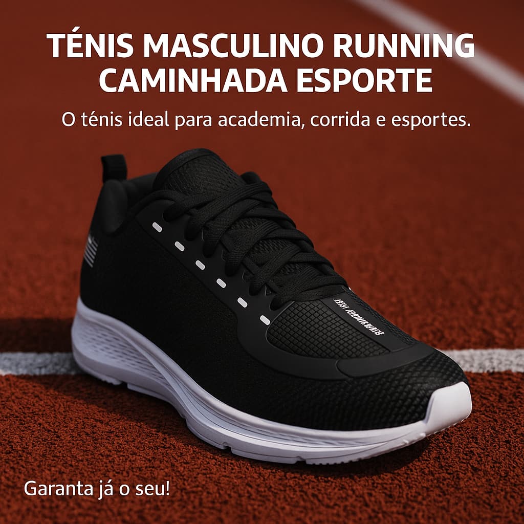 Tênis Casual Masculino Confortável Leve e Antiderrapante – Ideal para Academia | Pronta Entrega