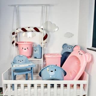 Linha Ursinho Baby – Acessórios Infantis para Banho e Quarto