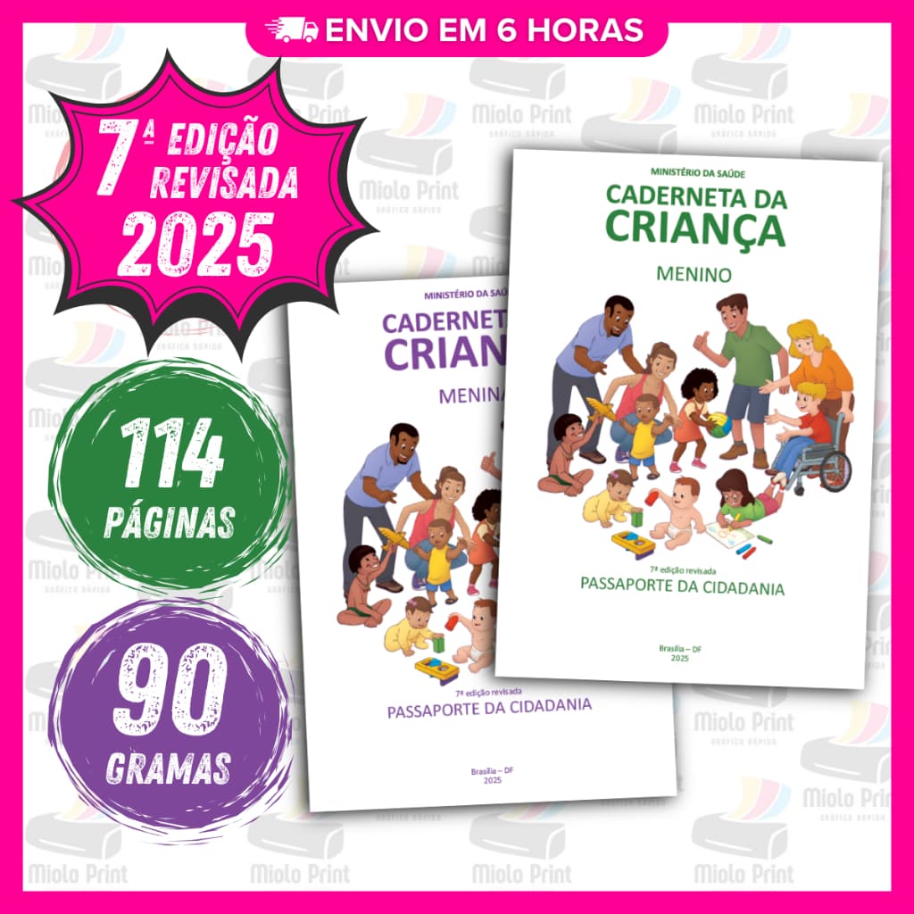 10 Miolos Caderneta de Vacinação Edição Atualizada 2025 – Papel 90g A5 | 7ª Ed. Rev.