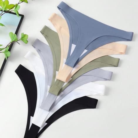 Kit 10 Calcinhas Fio Dental Sensual Sem Costura Tanga Invisivel Feminina Corte Laser Não Marca Lingerie