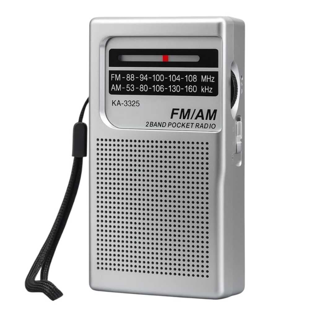 Rádio de Bolso Am Fm Portátil Bateria Recarregavel e Pilha Entrada para Fone Kapbom KA-3325