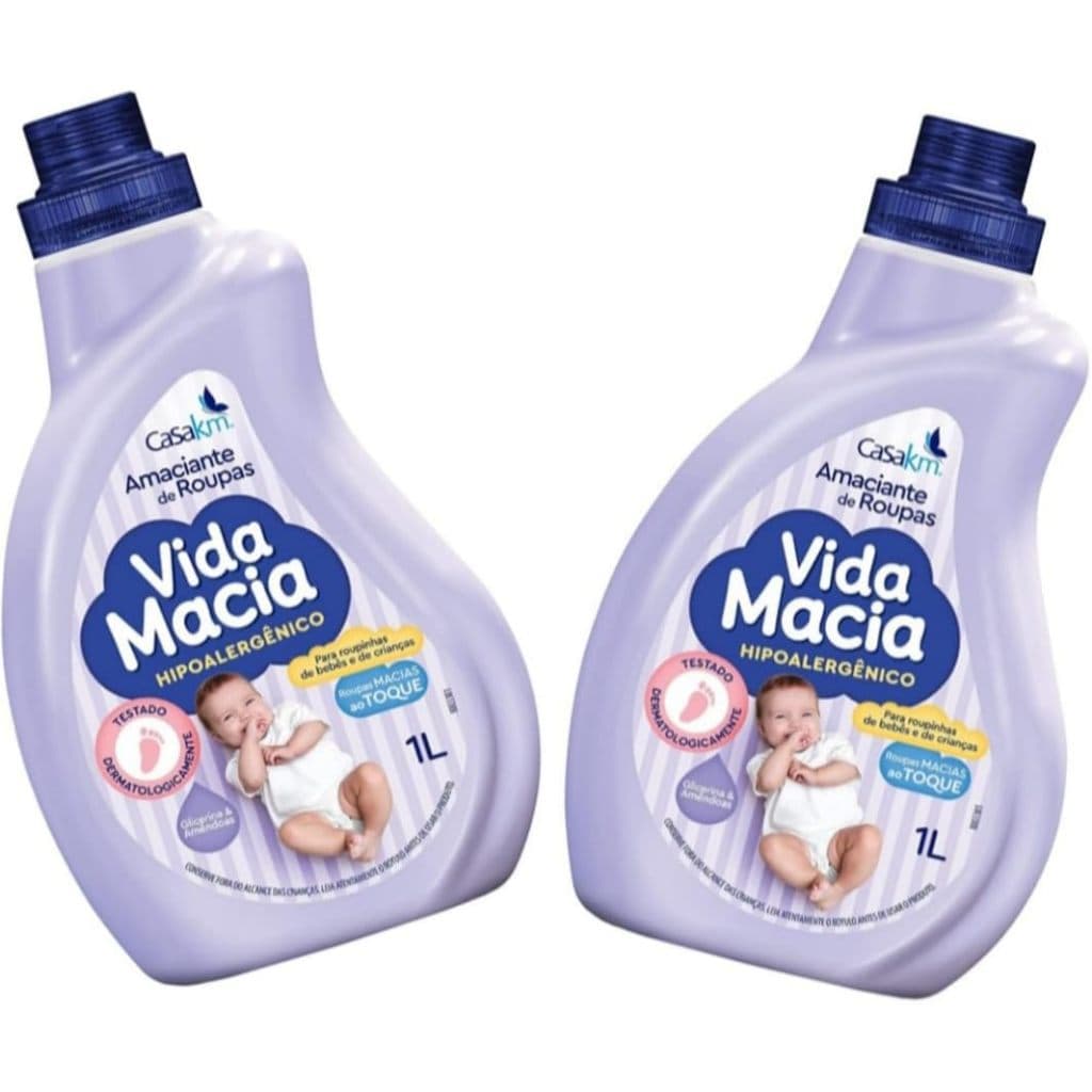 KIT COM 2 AMACIANTE VIDA MACIA 1L AMENDOAS