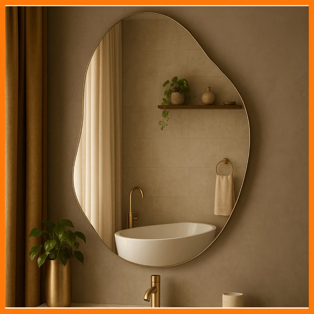 Espelho Orgâncio Moderno 70x50 Lapidado Tortinho - ENVIO IMEDIATO