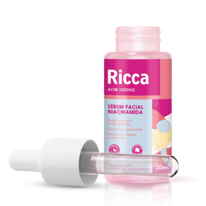 Sérum Ricca Niacinamida 30ml – Clareia Manchas, Anti Acne e Controle de Oleosidade