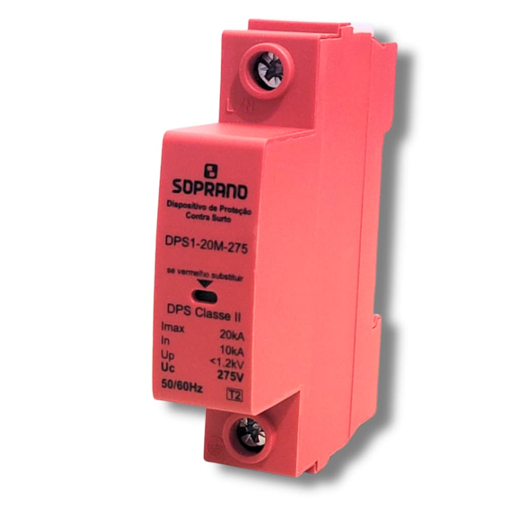 Dps 20ka 275v Monobloco Vermelho Disposit Protetor De Surto